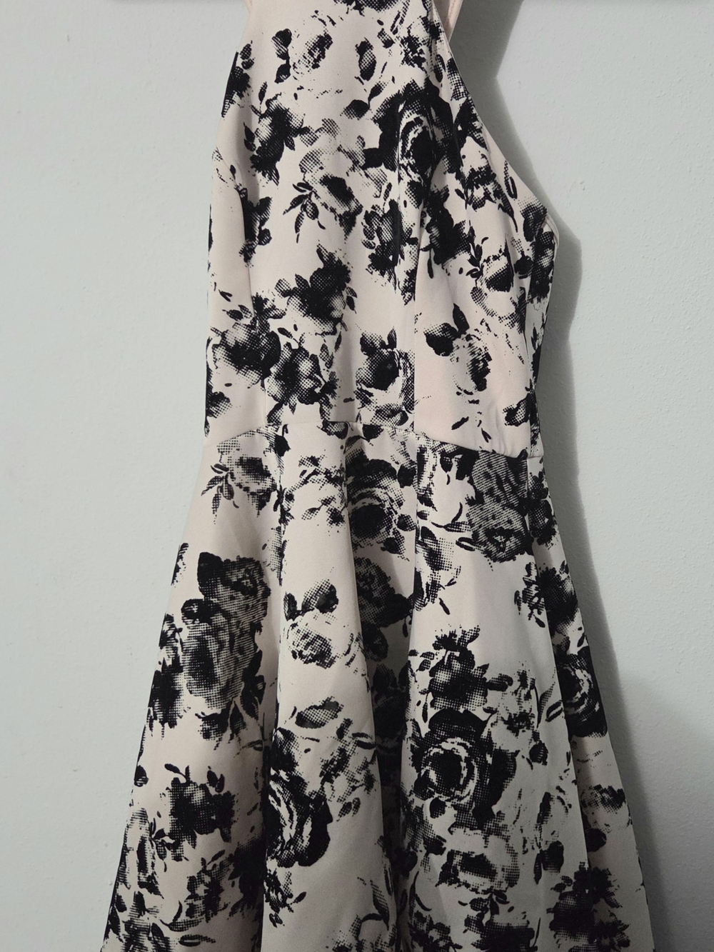 B Darlin Blush and Black Floral Halter Skater Dress - Picture 5 of 5